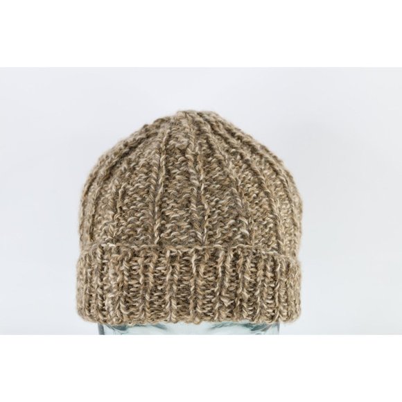 Vintage 70s Streetwear Wool Ribbed Knit Bucket Boonie Hat Cap Heather Brown OS 70s knit hat vintage - Gem main image 2